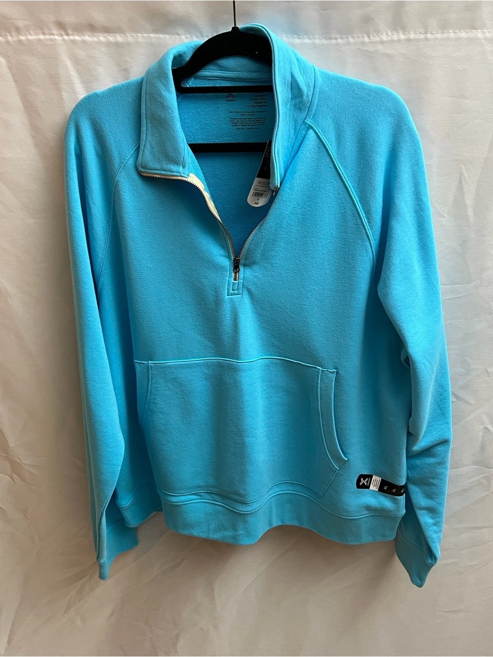 Xersion French Terry 1/4 Zip Pullover Sweatshirt Turquoise Blue XL NWT